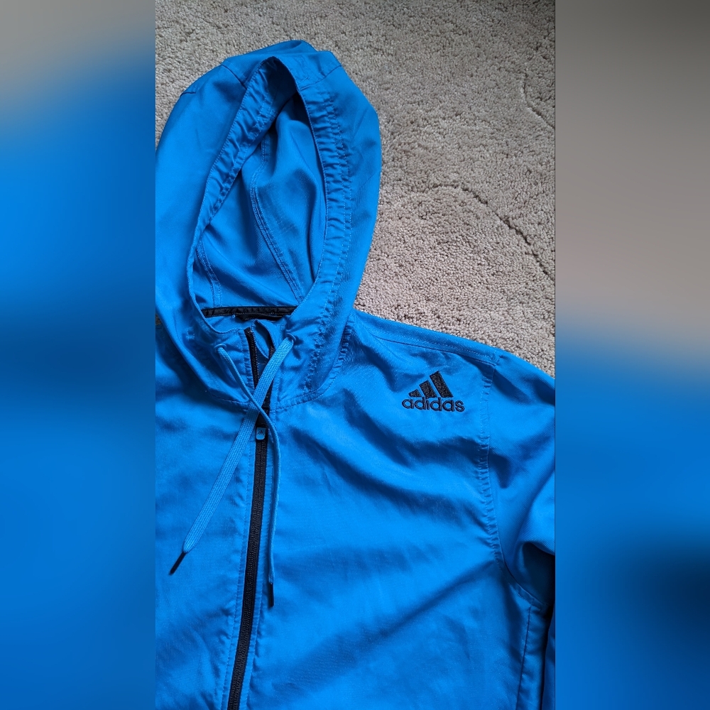 Blue Adidas Rain Jacket / Wind Breaker